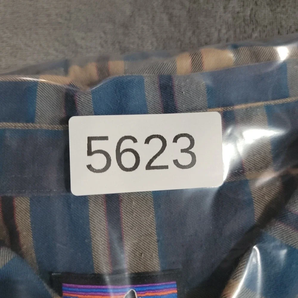 Patagonia Shirt Men XL Blue Plaid Pima Cotton Organic Long Sleeve Outdoor Hiking